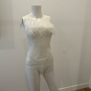Nwt mesh feather bodysuit